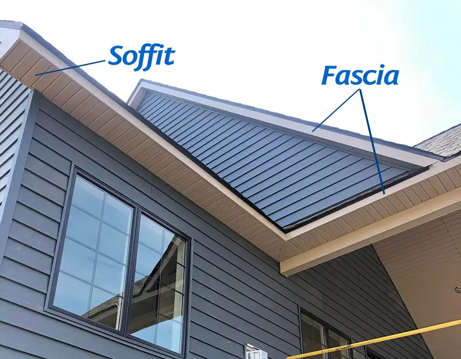Germantown Seamless Guttering & Siding, Inc. -Soffit and Fascia diagram - which is which - Clinton County, IL