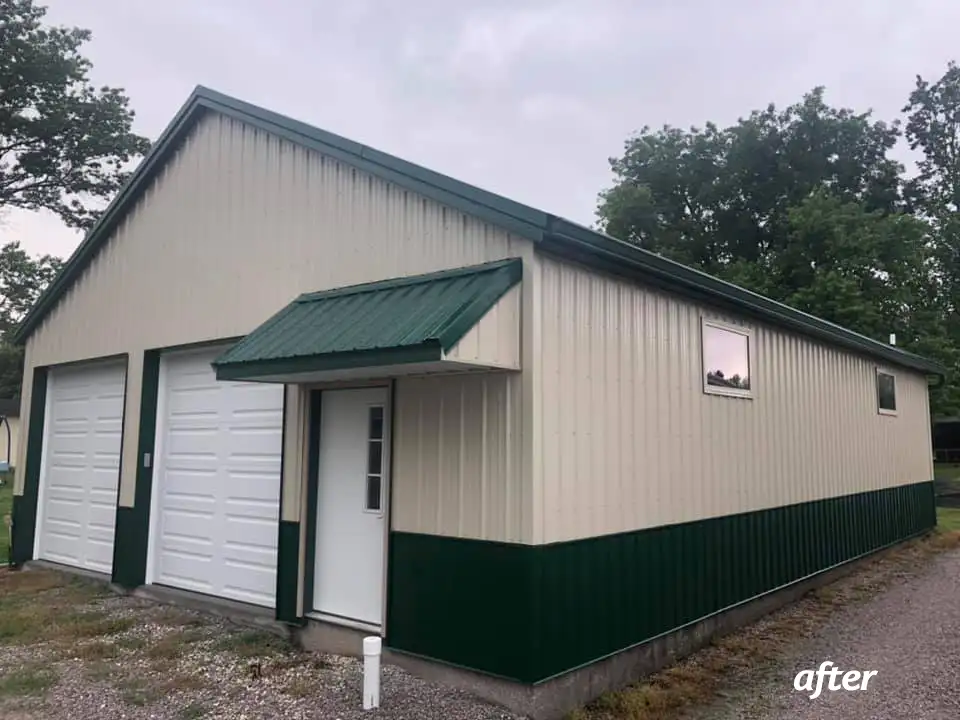 Germantown Seamless Guttering & Siding Inc. - recent projects, after new siding installation to old warehouse - Clinton County, IL