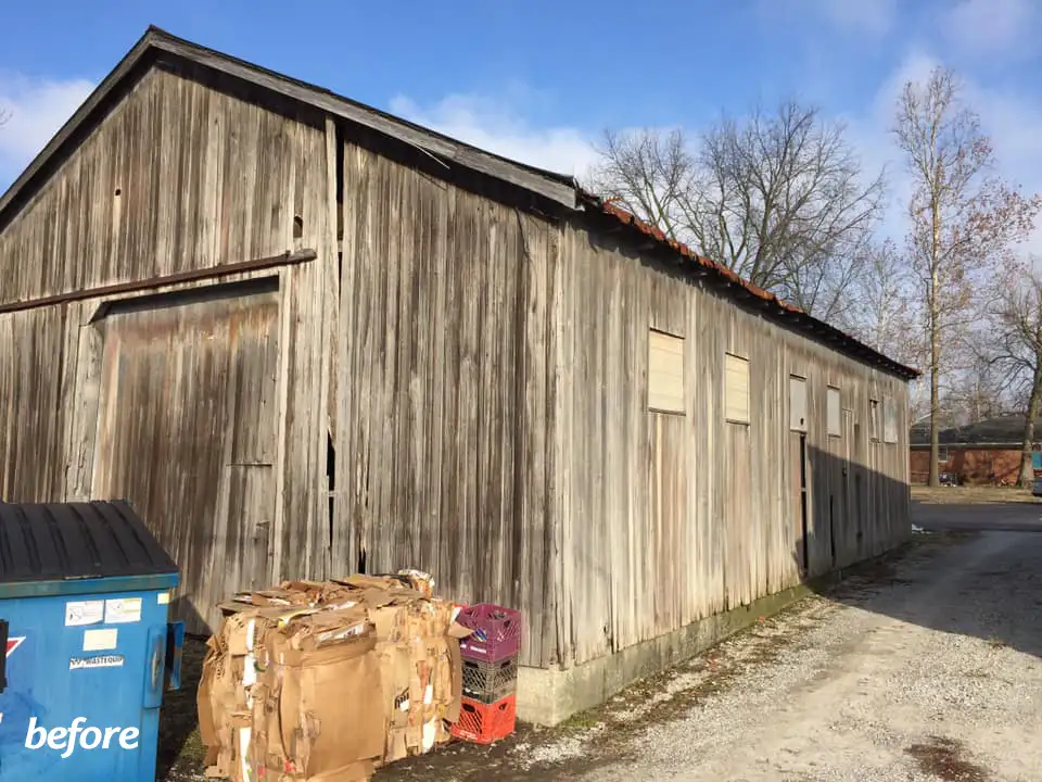 Germantown Seamless Guttering & Siding Inc. - recent projects, before new siding installation to old warehouse - Clinton County, IL