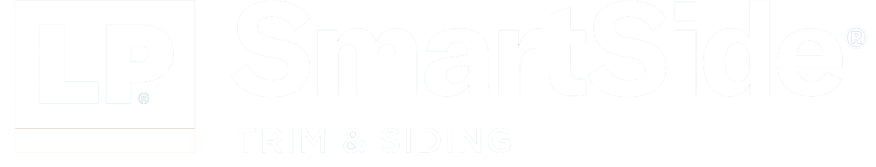 LP SmartSide (trim & siding) logo white text